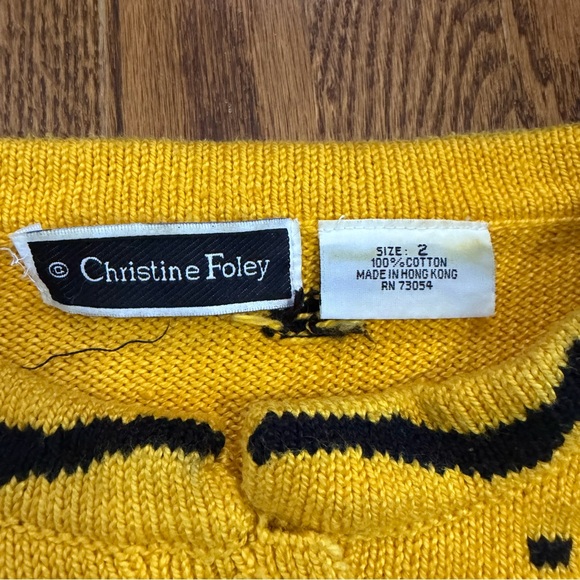Christine Foley 90s Vintage Yellow Cardigan Sweater Size 2 - Picture 2 of 9